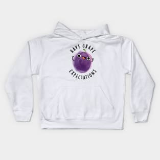 Have Grape Expectations Cute Positive Fruit Pun Kids Hoodie